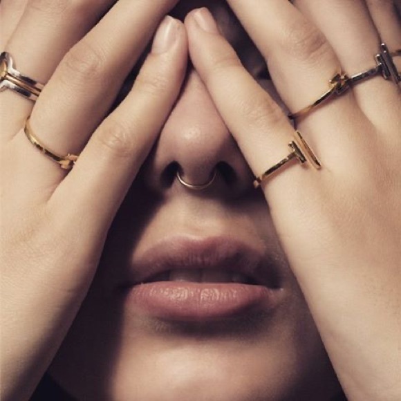 Maria Black Gold over Sterling Double Finger Ring & Cuff Bracelet Set - Picture 2 of 10